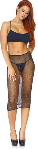 Crystalized Fishnet Multidress - Black