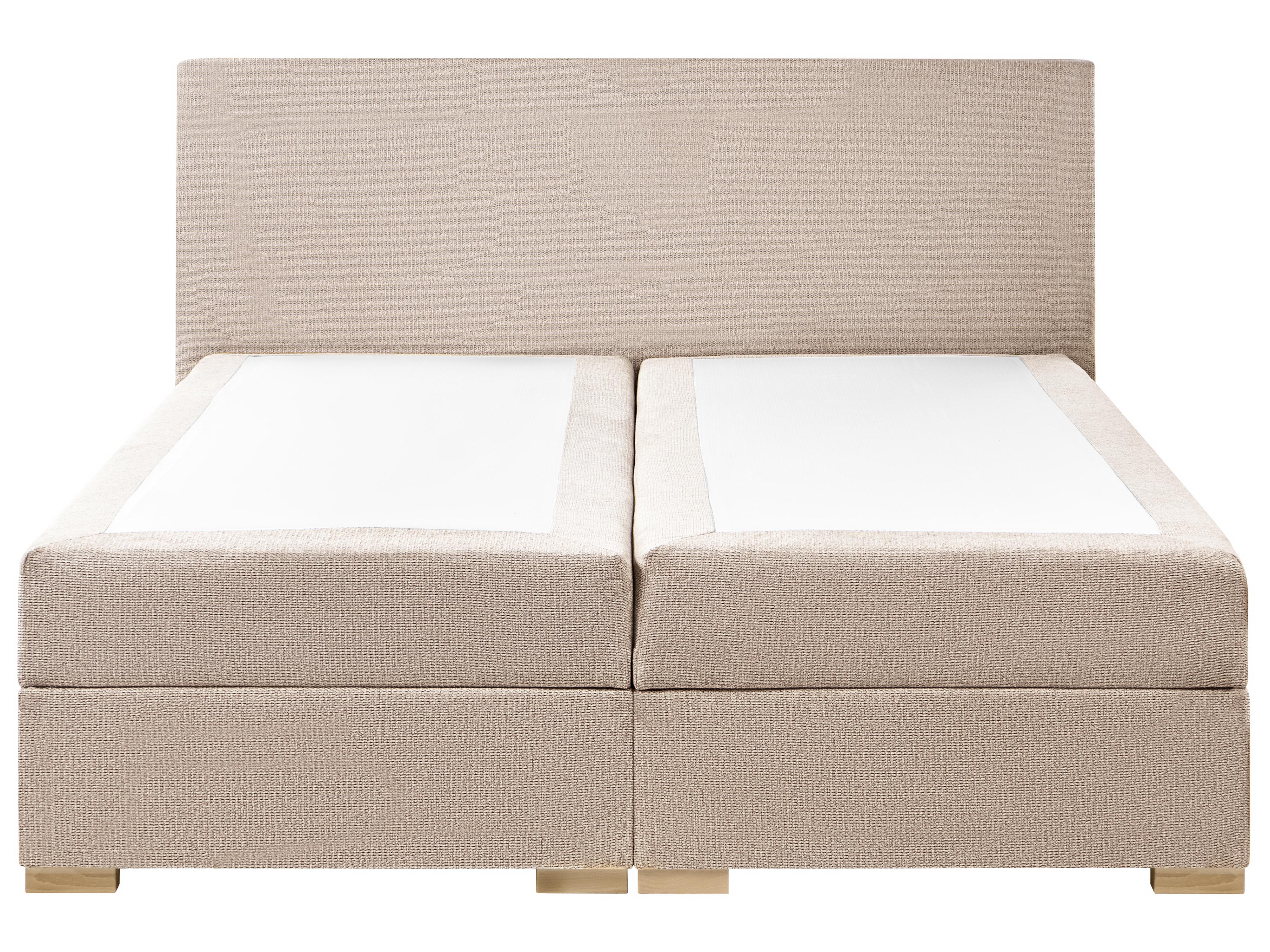 Boxspring met opbergruimte Stof MAJOR 180 x 200 cm Taupe