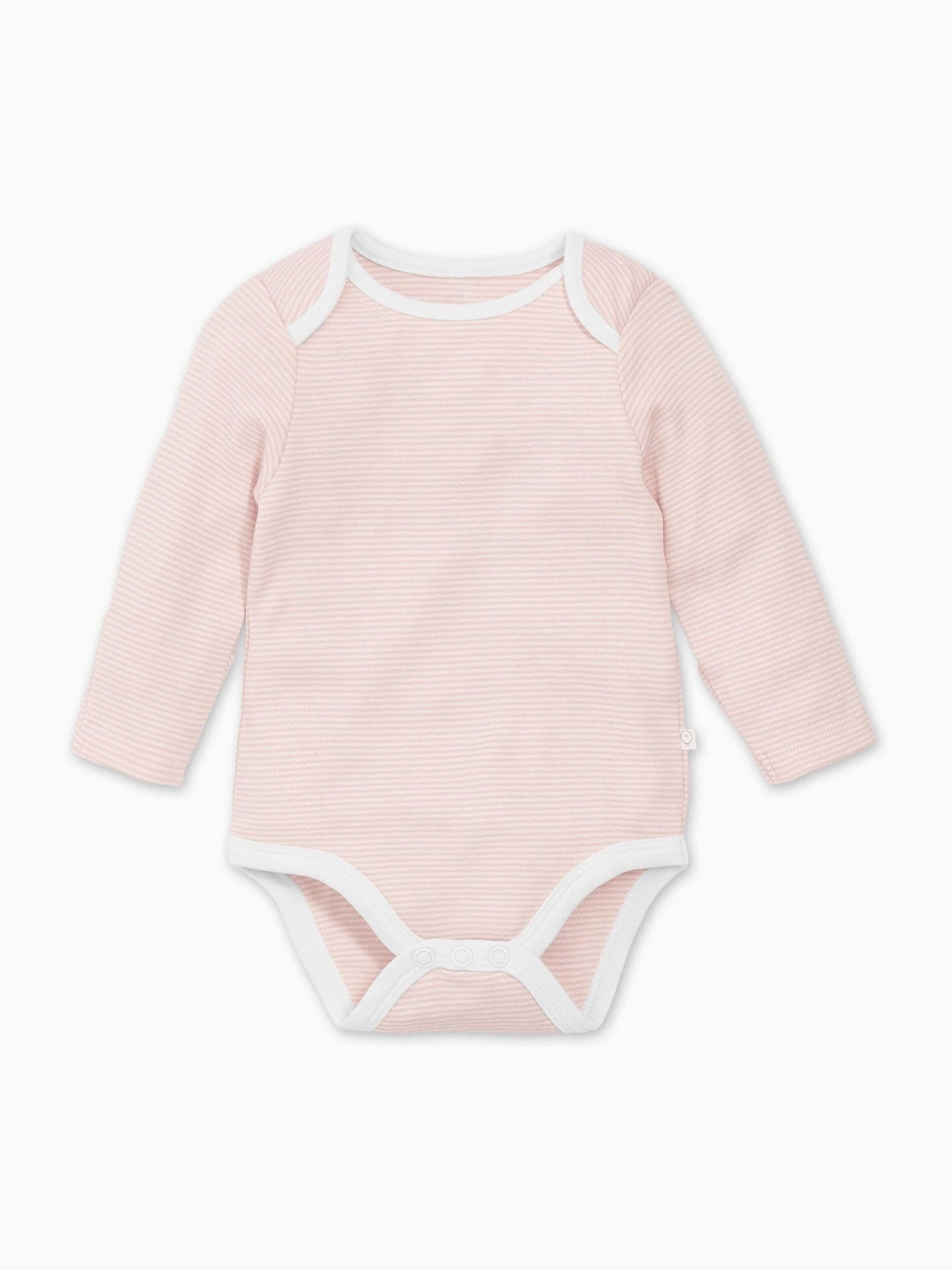 Roze streep - MORI Lange Mouw Envelope Hals Bodysuit