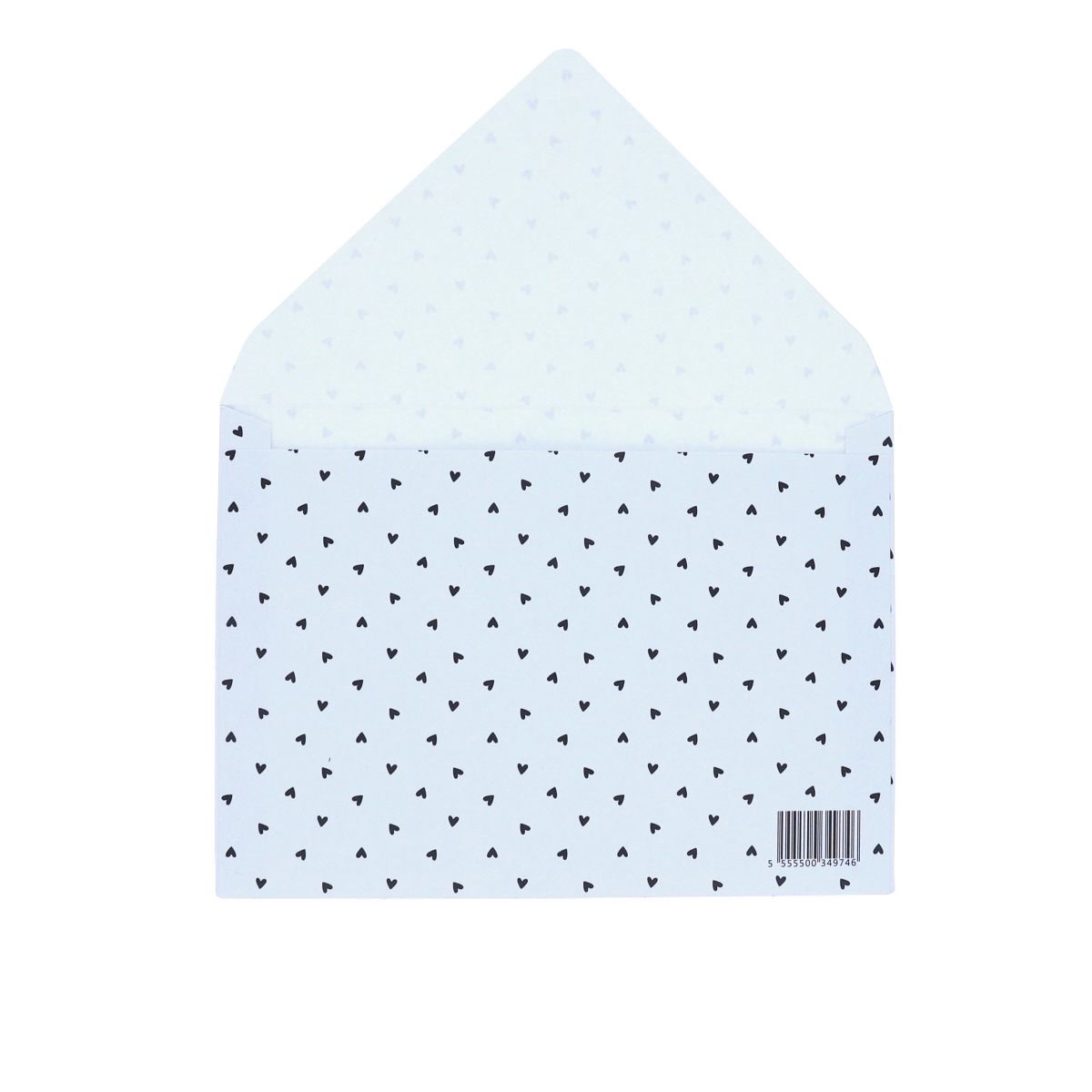 Enveloppe blanche cœurs noirs Le petit Souk