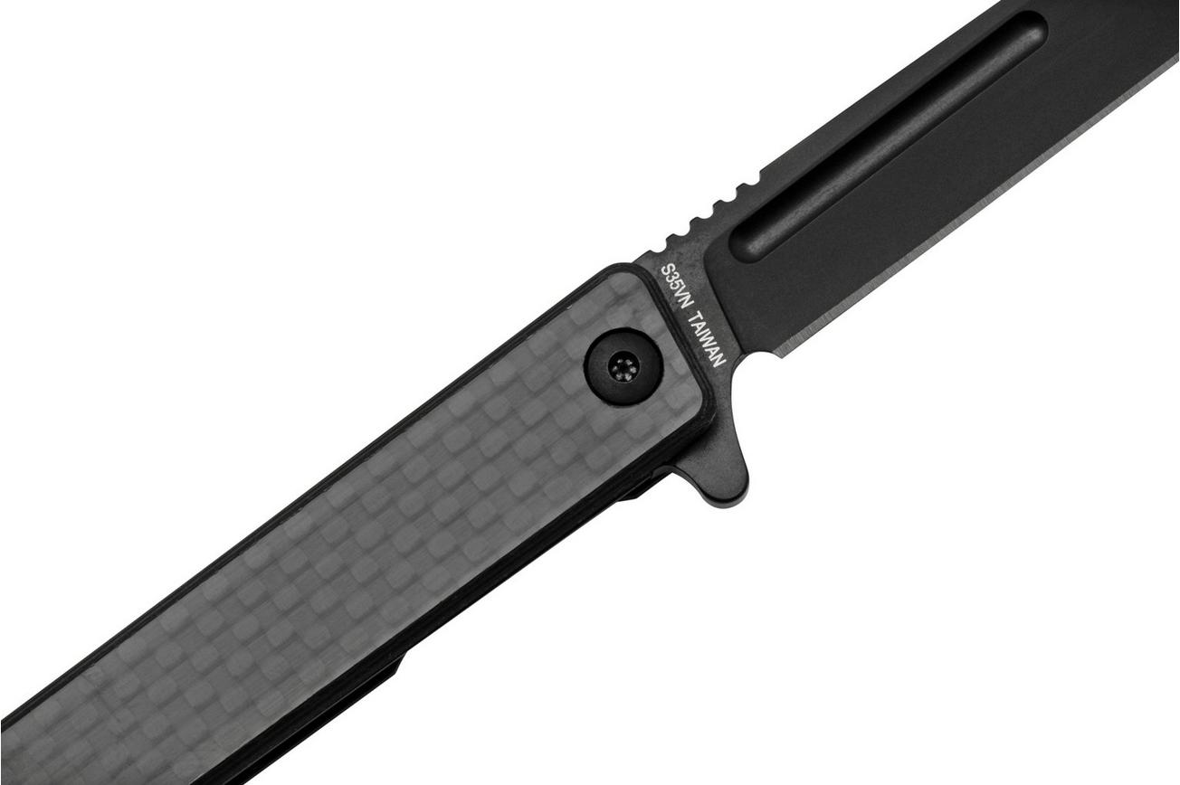 Ocaso Solstice 8WFB, S35VN Wharncliffe Black Carbon, zakmes