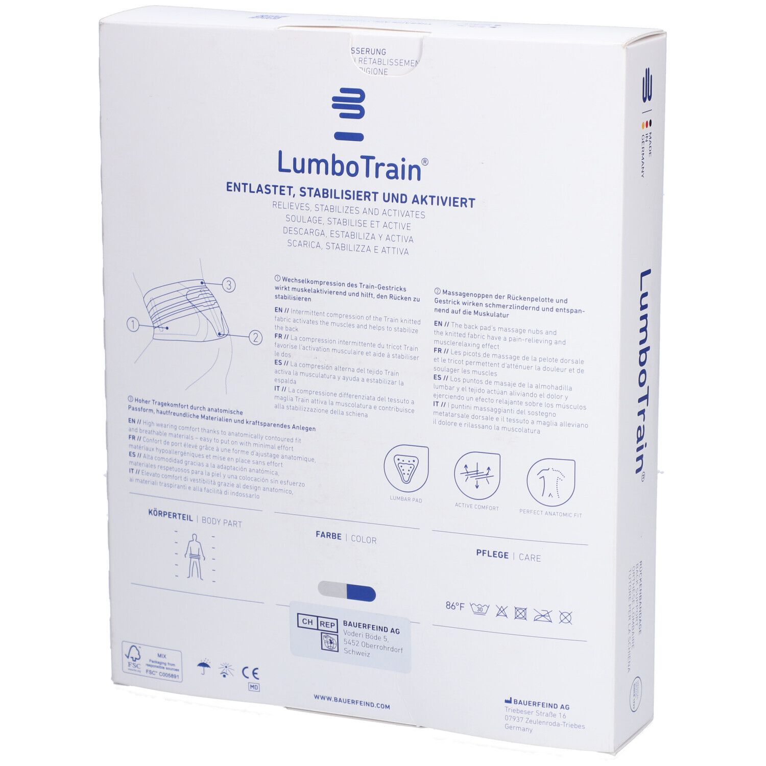 LUMBOTRAIN Aktivbandage Größe 5 Titanium