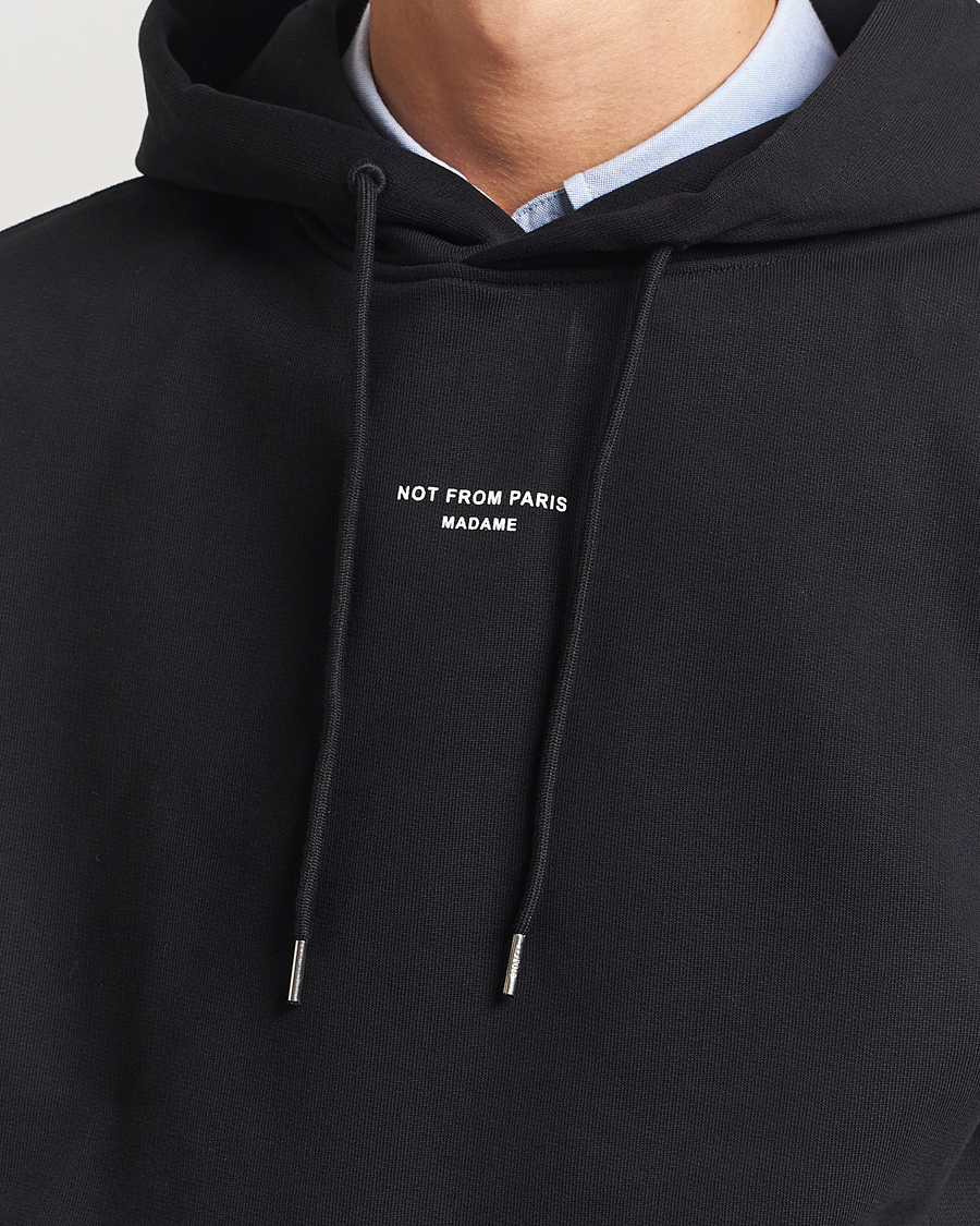 Drôle de Monsieur Classic Slogan Hoodie Black