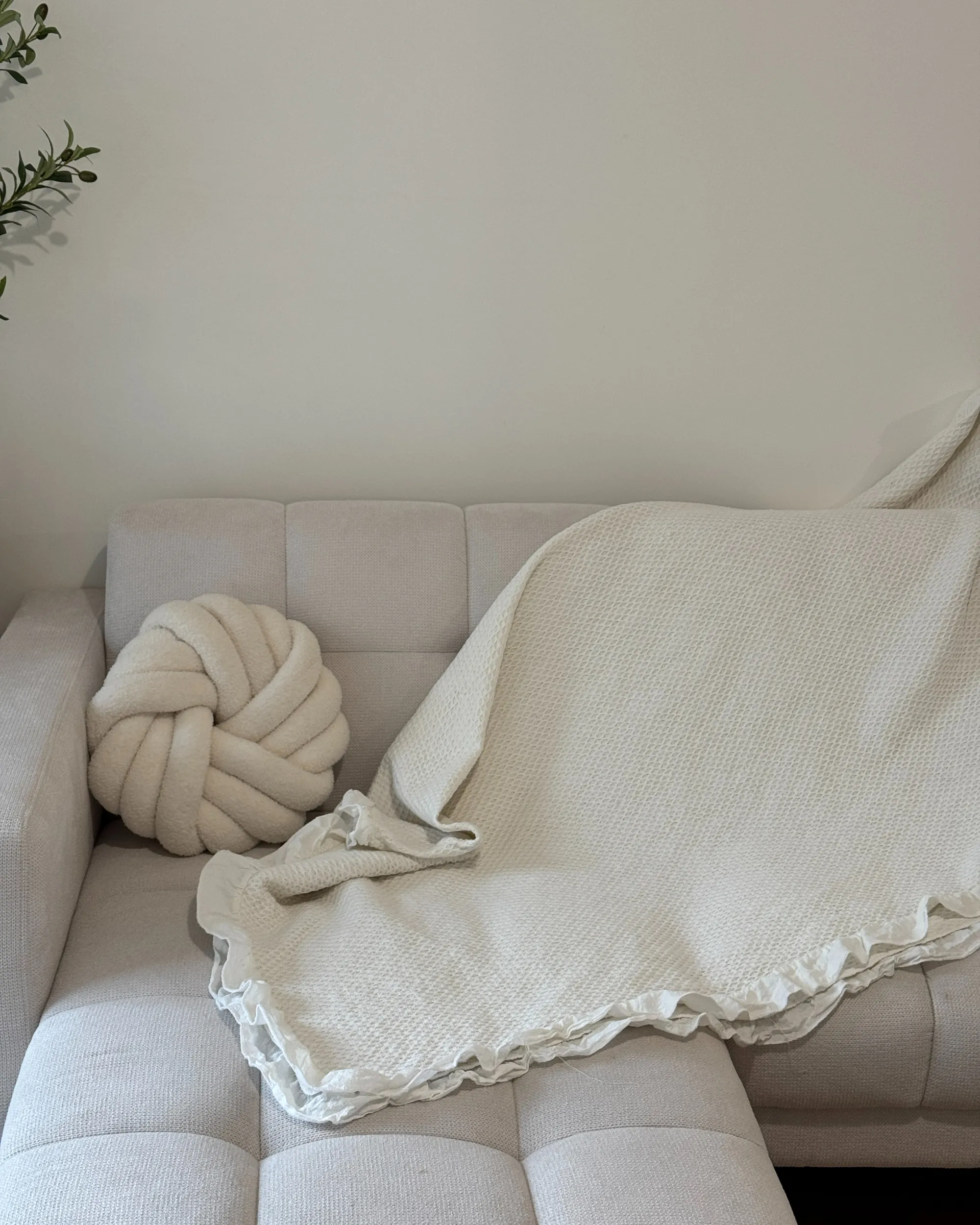 Sprei HATTON Katoen 200 x 220 cm Gebroken wit