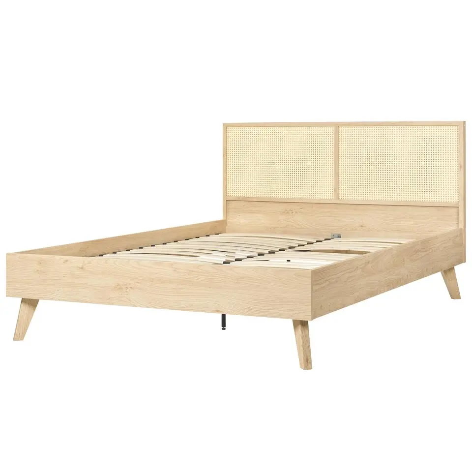 MONPAZIER - Tweepersoonsbed - Lichthout - 140 x 200 cm - Populierhout