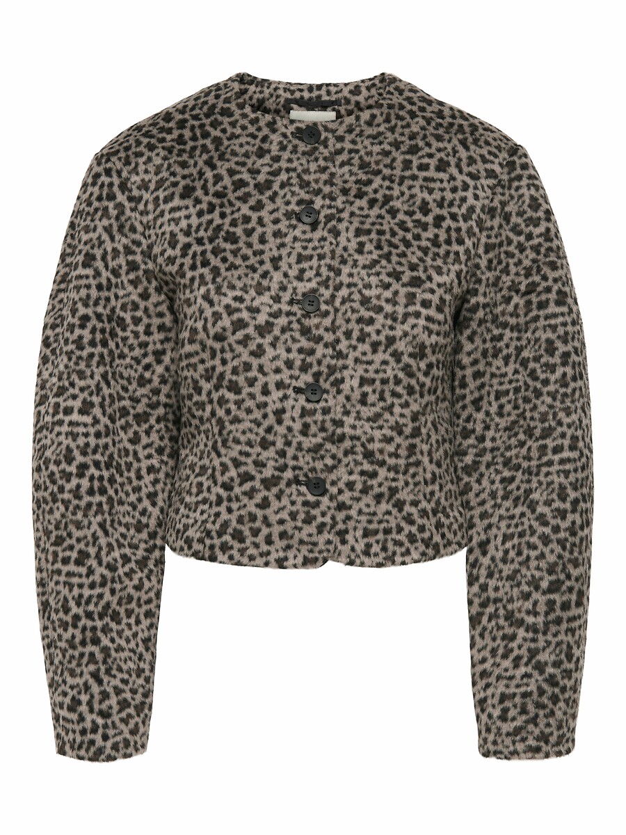 JDY<br>Casaco curto com estampa de leopardo