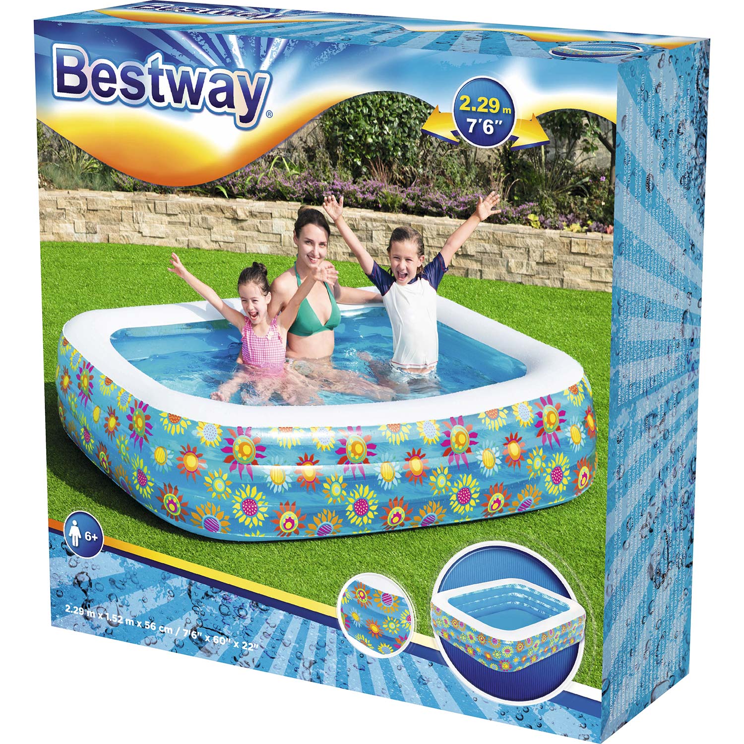 Piscina inflável Bestway Happy Flora 229 x 152 x 56 cm