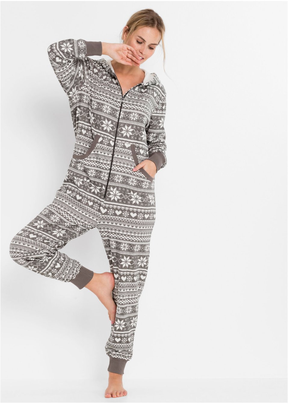 Combipyjama oversize en matière sweat