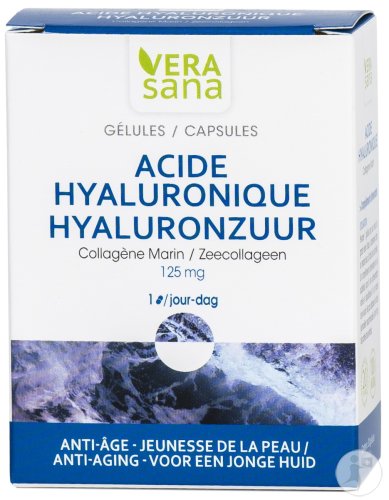 Vera Sana Acide Hyaluronique Collagène Marin 100mg Complément Alimentaire Anti-Âge 30 Gélules