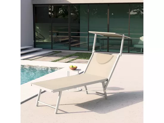4 chaises longues pliantes en aluminium plage jardin San Vito Lo Capo