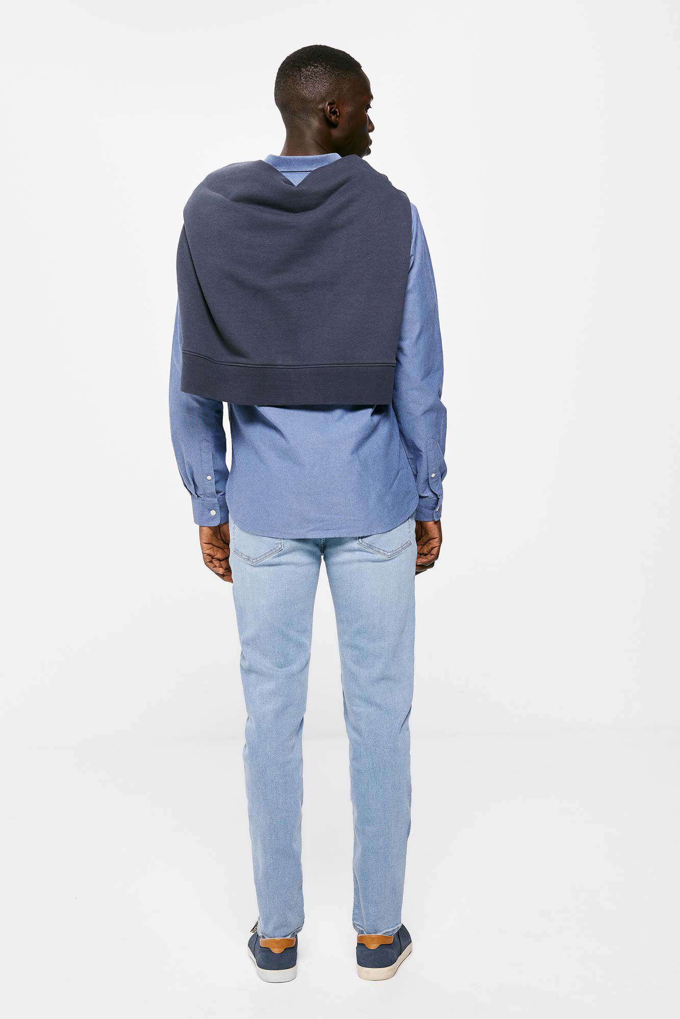 Calça jeans skinny de lavagem média clara - azul médio