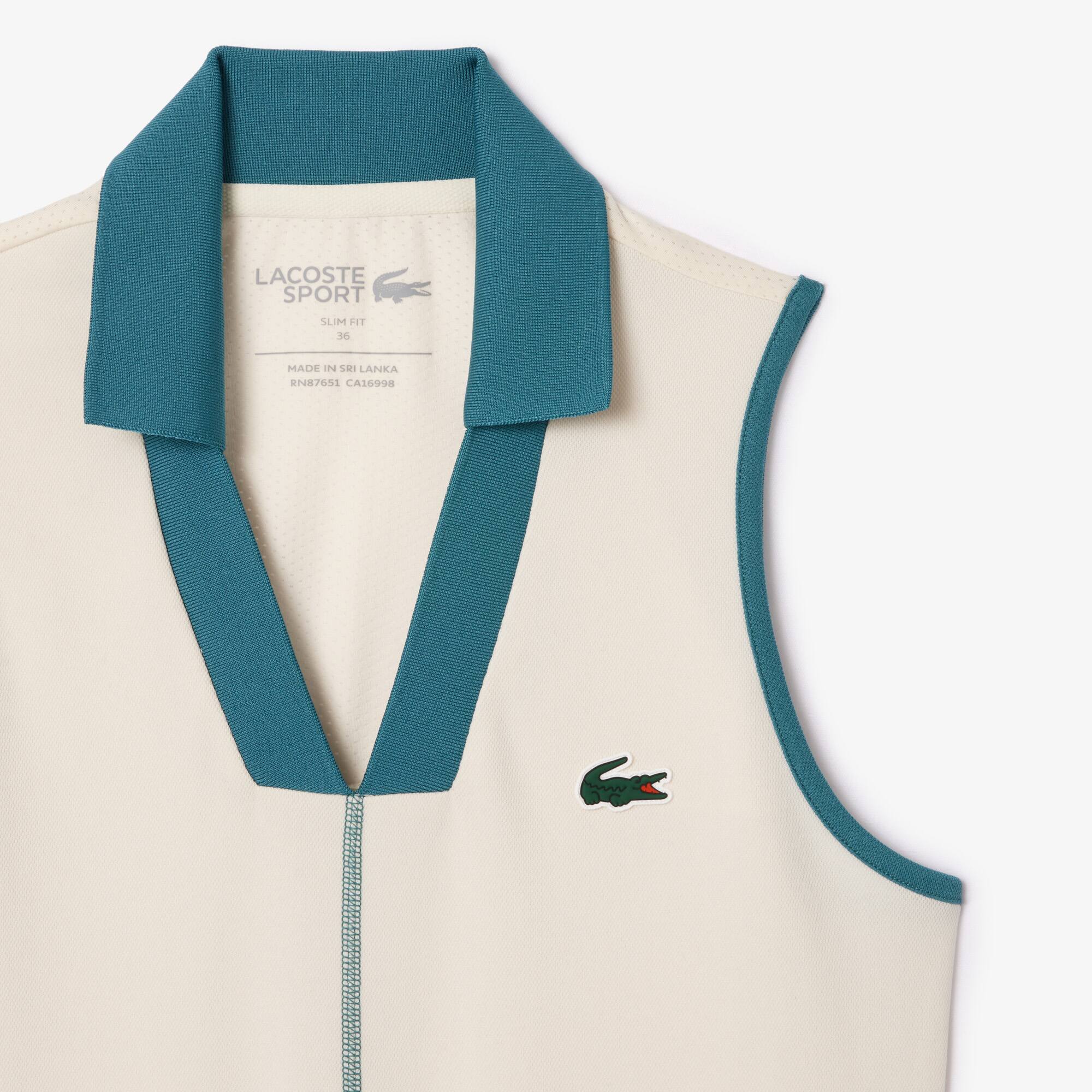Polo Tennis Ultra-Dry Manches Courtes - Blanc - Lacoste - Femme