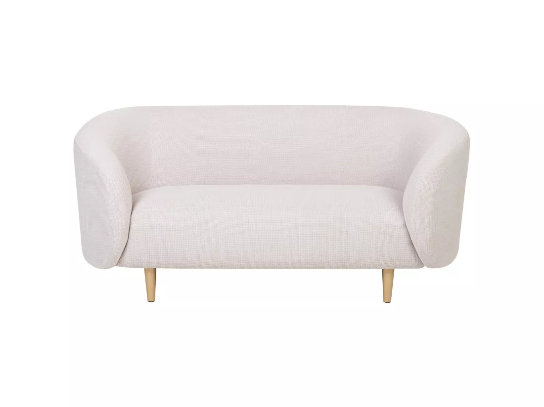 Canapé 2 places en tissu beige et doré LOEN