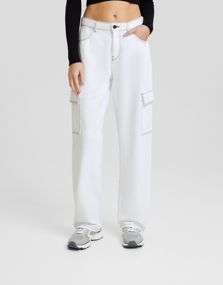 calça cargo reta