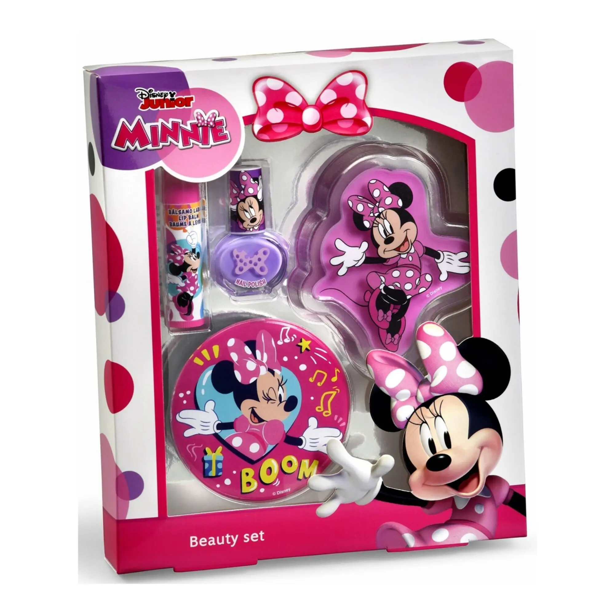 Produits - Coffret Maquillage - Minnie Brillant et Baume Lèvres, Vernis & Miroir- Enfant