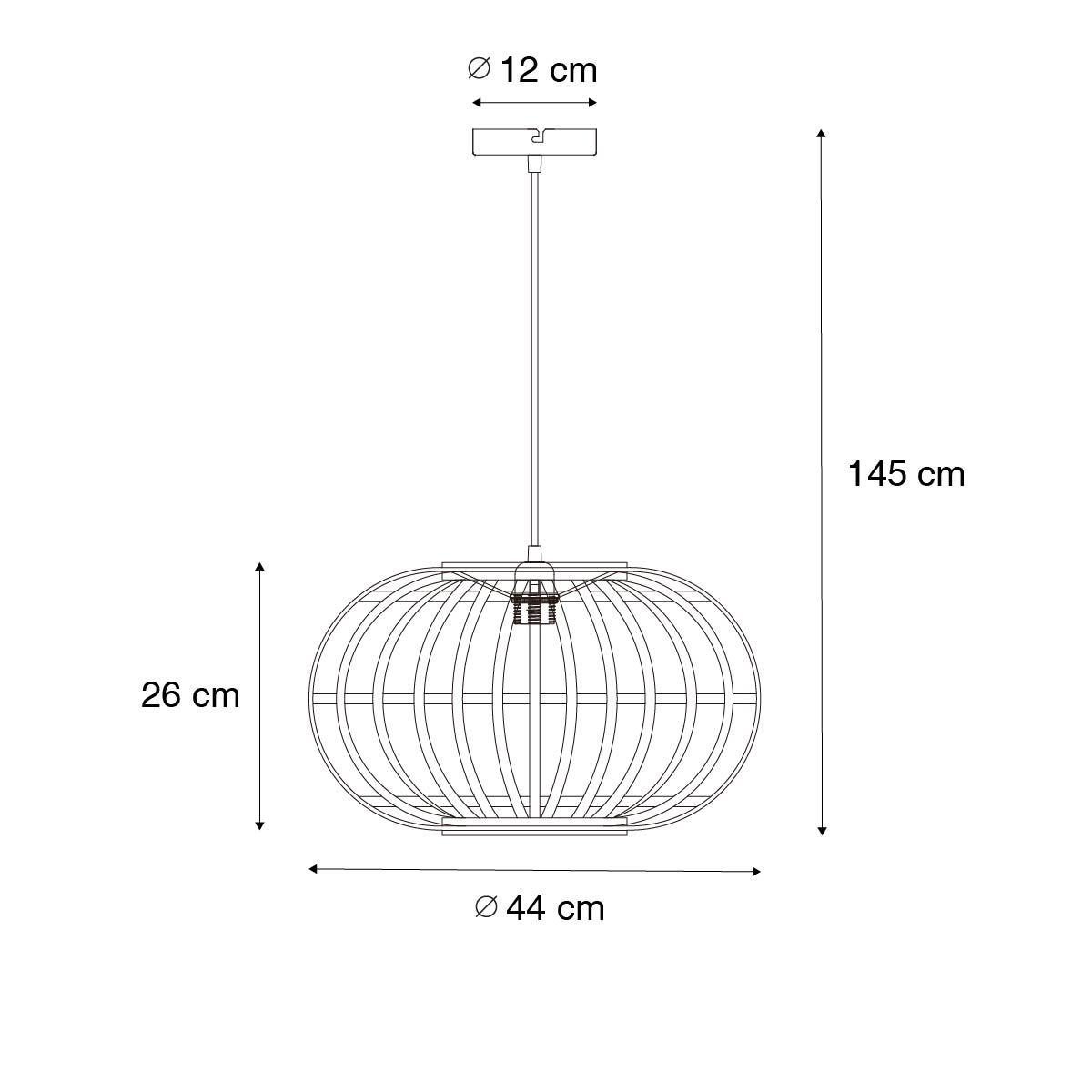 Oosterse hanglamp bamboe 44 cm - Amira