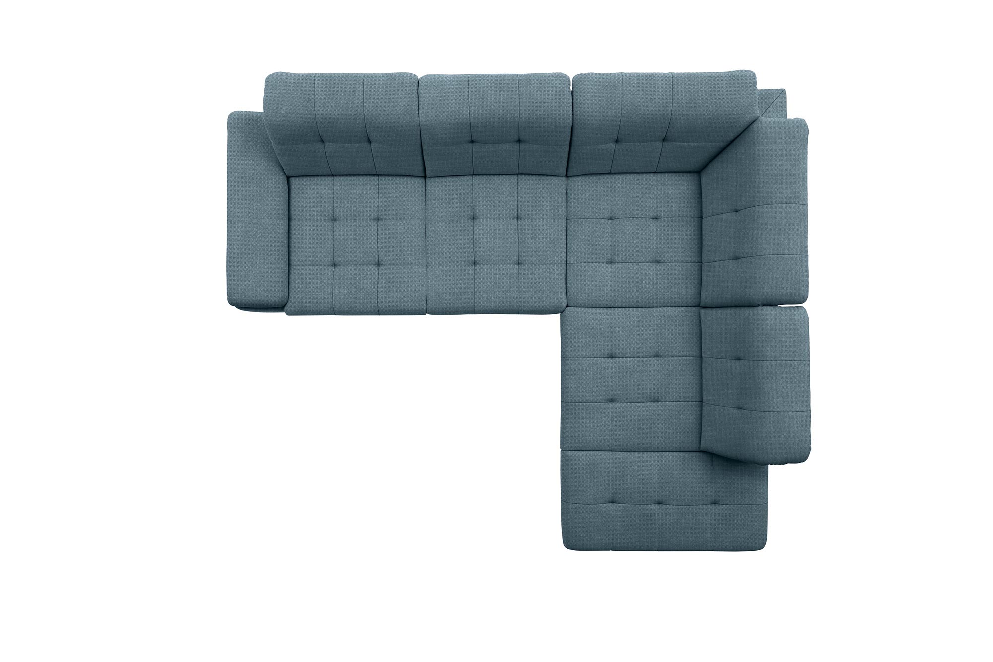 polsterpower Ecksofa - Belle ice - Basismodell - Ottomane rechts