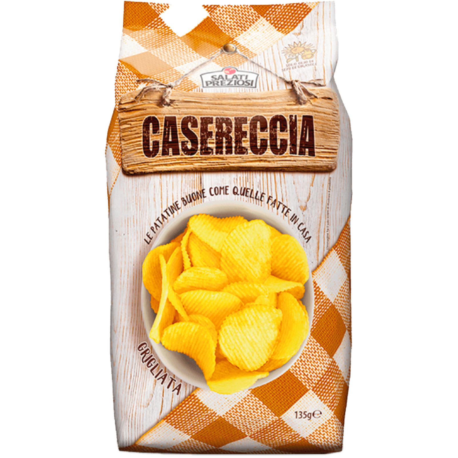 Casareccia Chips geriffelt gesalzen 135 g