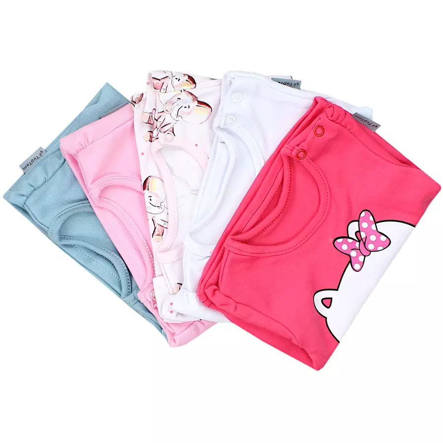 TupTam Baby Mädchen Kurzarm T-Shirt 5er Set rosagrün
