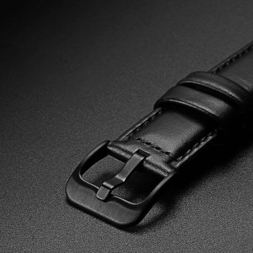 Samsung Galaxy Watch 4 Classic (46mm) Echtleder Armband 20mm (Gelenkumfang: 170-220mm) - Schwarz
