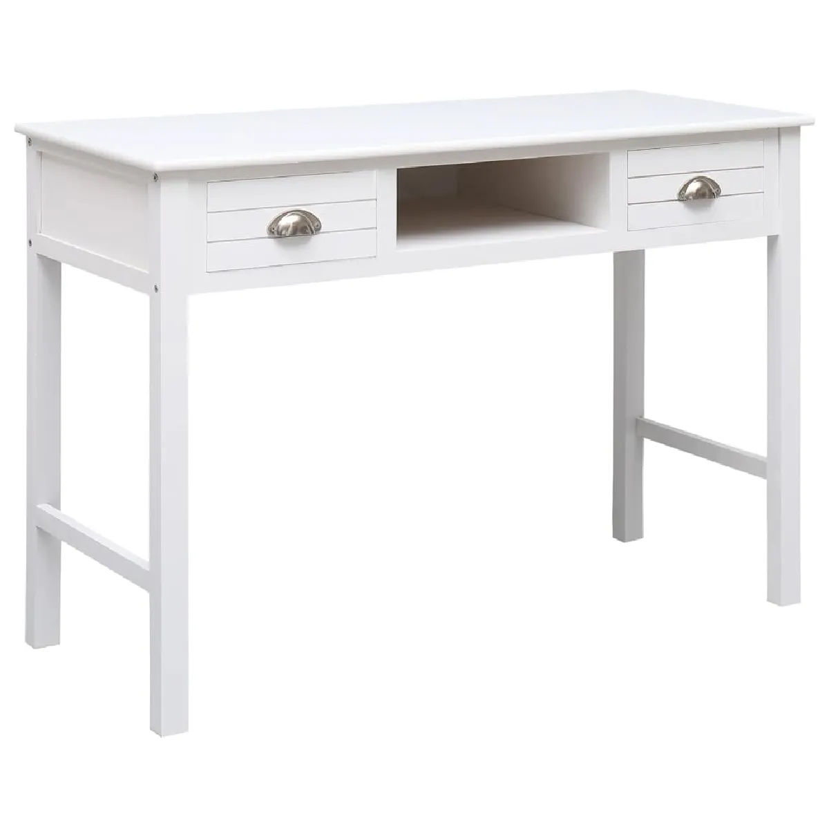 vidaXL Bureau Blanc - Bois de Paulownia