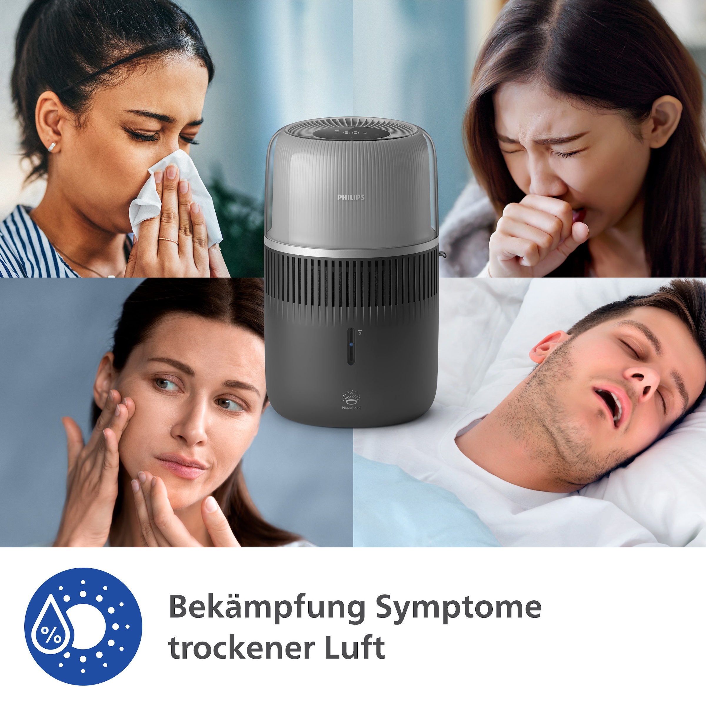 Philips Luftbefeuchter »HU5710/03 5000 Series« 4,5 l Wassertank für 56 m² Räume, mit NanoCloud Technologie