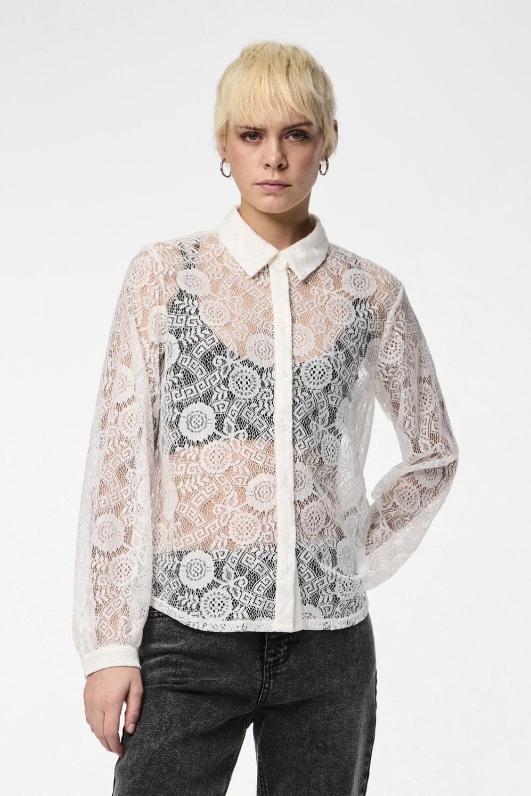 Pieces Pcolline Ls Lace Shirt 4634038 cloud dancer