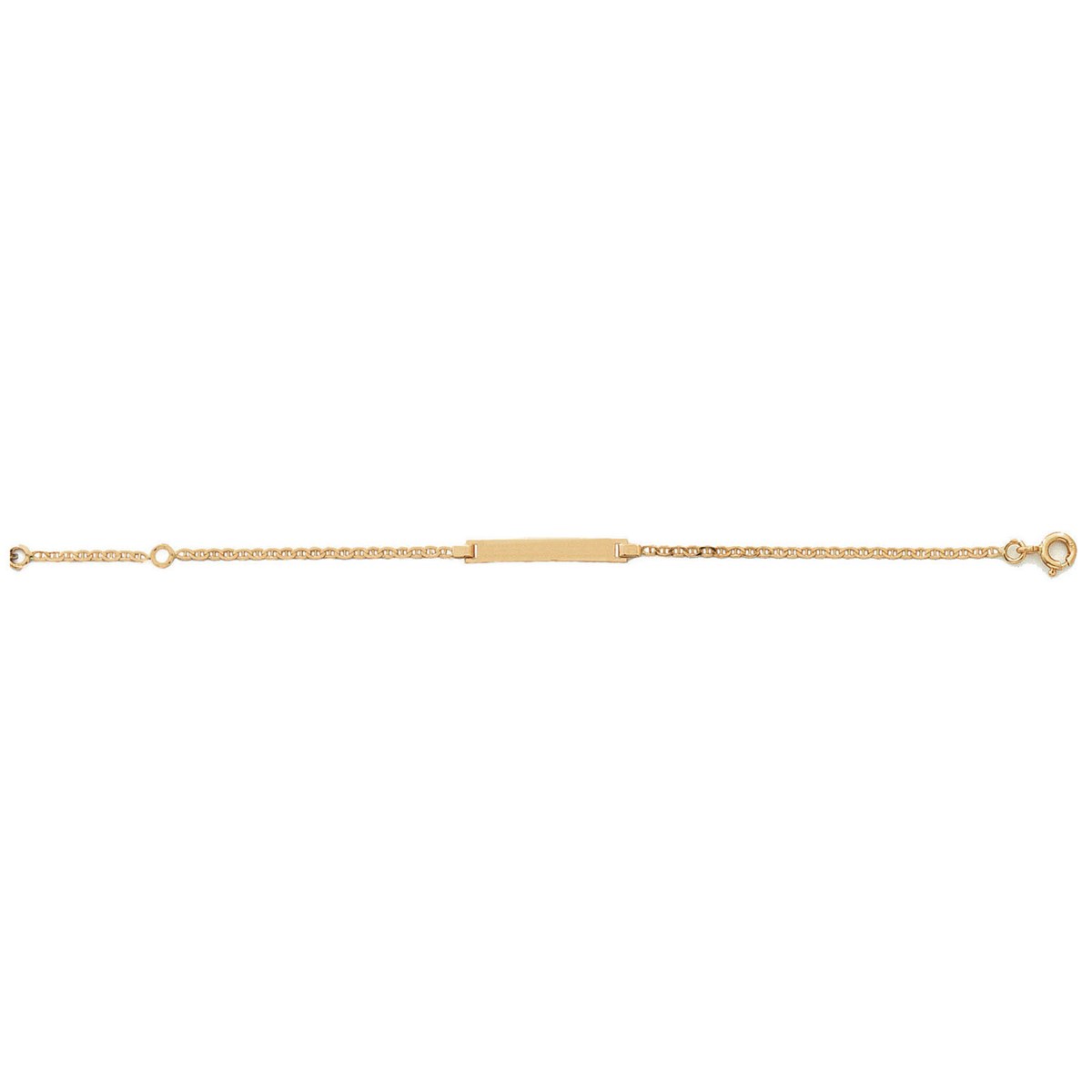 Identité bébé rectangle maille marineor jaune 18 carats
