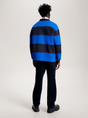 Camisa de rugby com estampa listrada e modelagem relaxada - Presente ideal