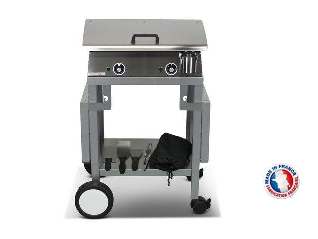Pack plancha électrique PlanchaElec Lux 600 Inox - Chariot Monceau Pla