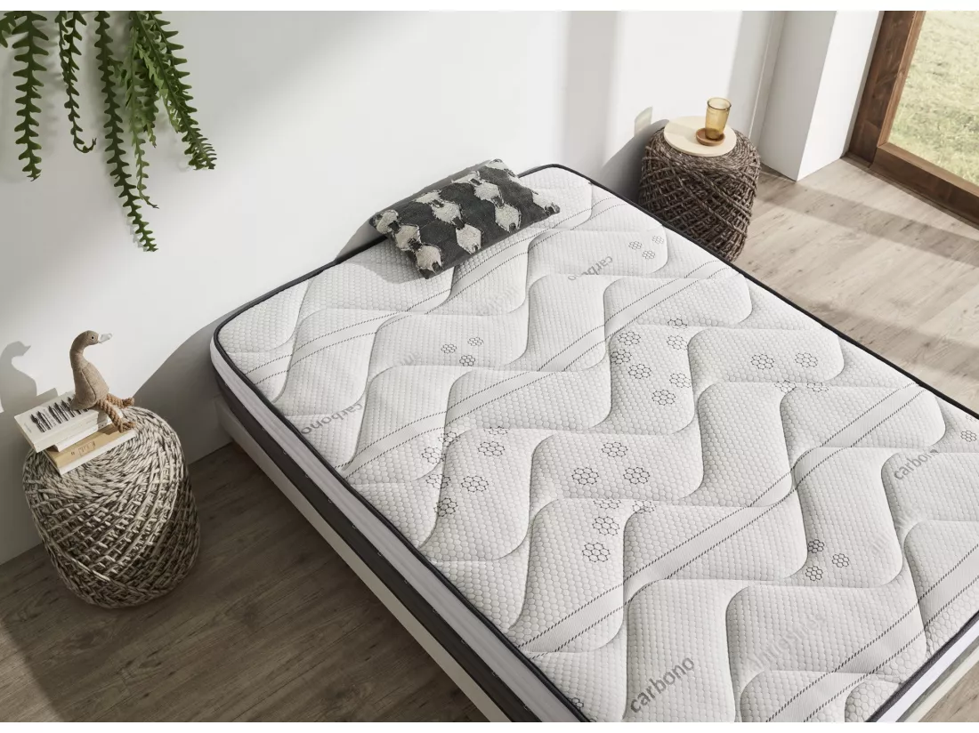 Matelas viscoélastique 180x200 Latex Carbon Plus 27 cm +/-2 Fermeté moyenne-élevée.