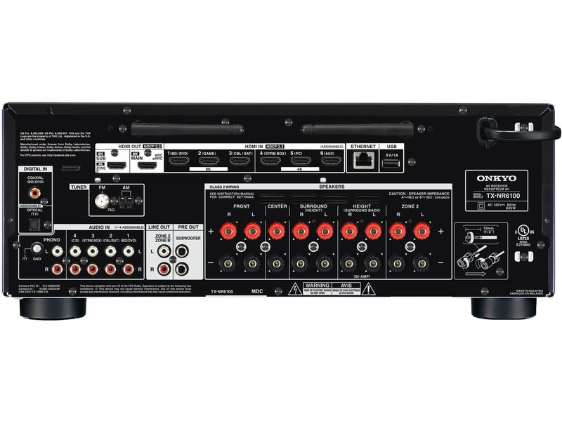 Onkyo AV-Receiver TX-NR6100 Schwarz 7.2 Kanal Surround 3D AV-Receiver