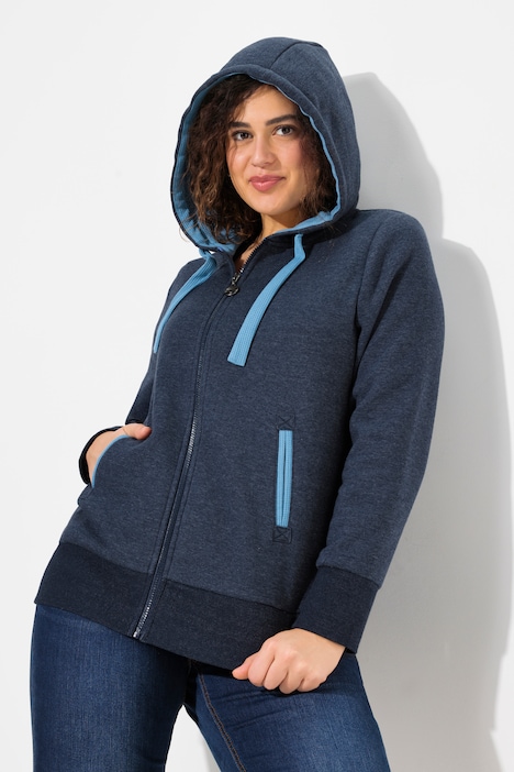 Hoodiejacke, Waffelpikee, Kapuze, Langarm