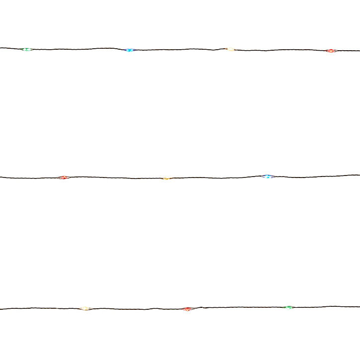 Guirlande lumineuse LED intérieure multicolore câble argenté 8 m