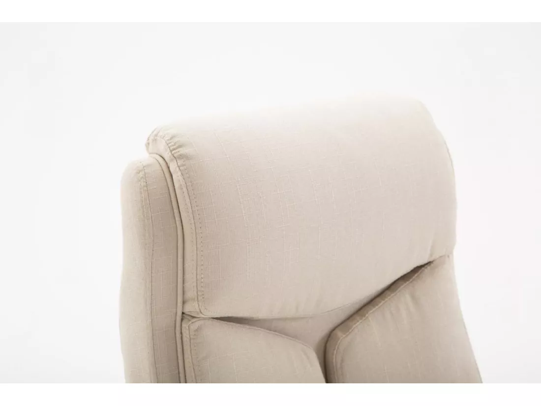 Chaise de bureau - Tissu & Noir - Crème - XL Vaud