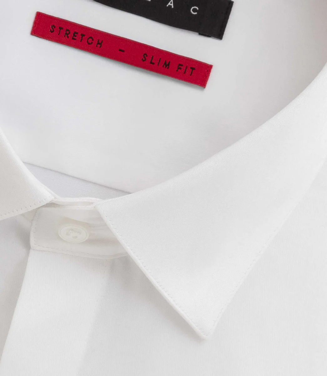 Chemise en satin stretch blanche 