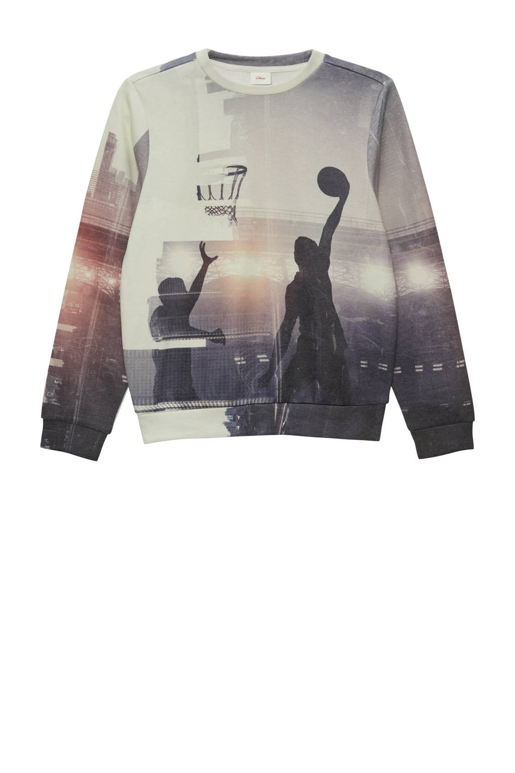 s.Oliver sweater met all over print ecru
