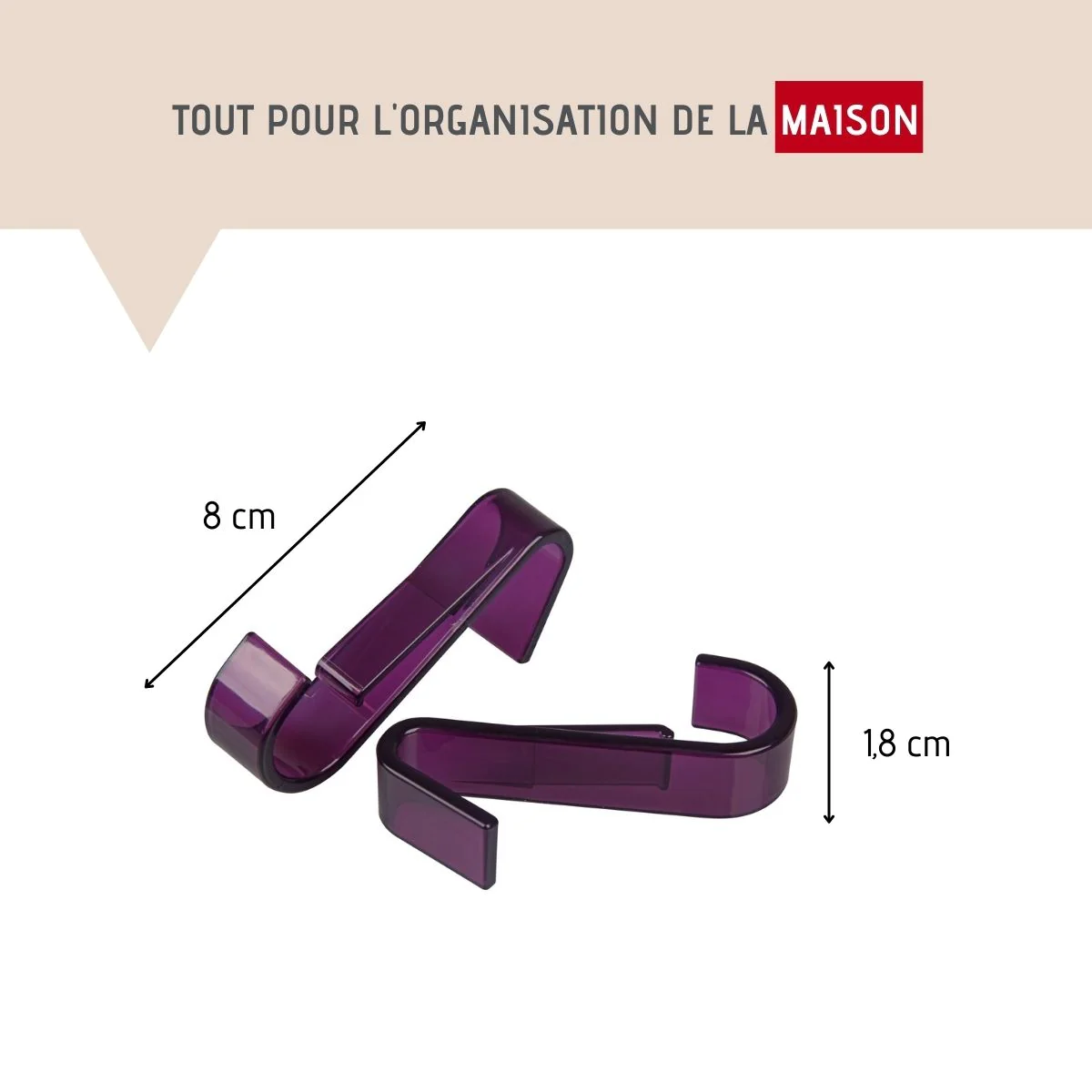 Lot de 2 crochets pour sèche serviette Tecno Fackelmann