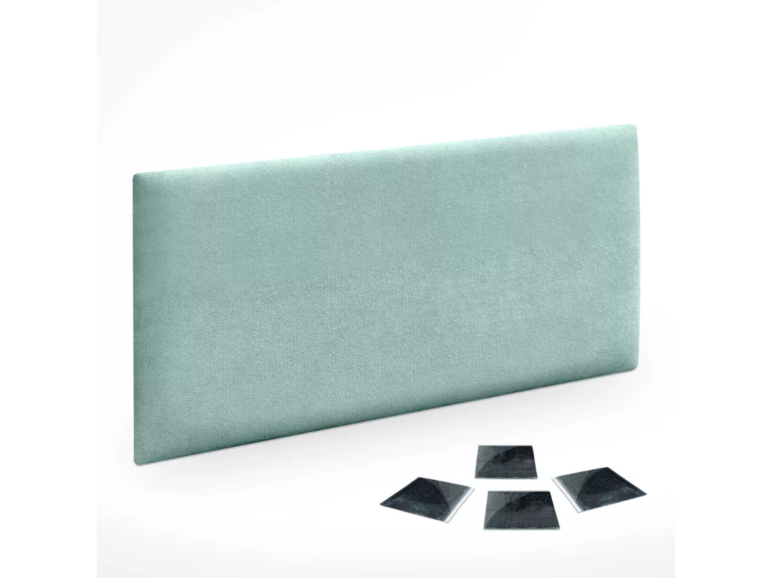 DHOME Lot de 1 Panneaux muraux en tissu auto-adhésifs Panneaux muraux absorbants acoustiques Protection contre les chocs (Vert d'eau, 60x40cm, x1)