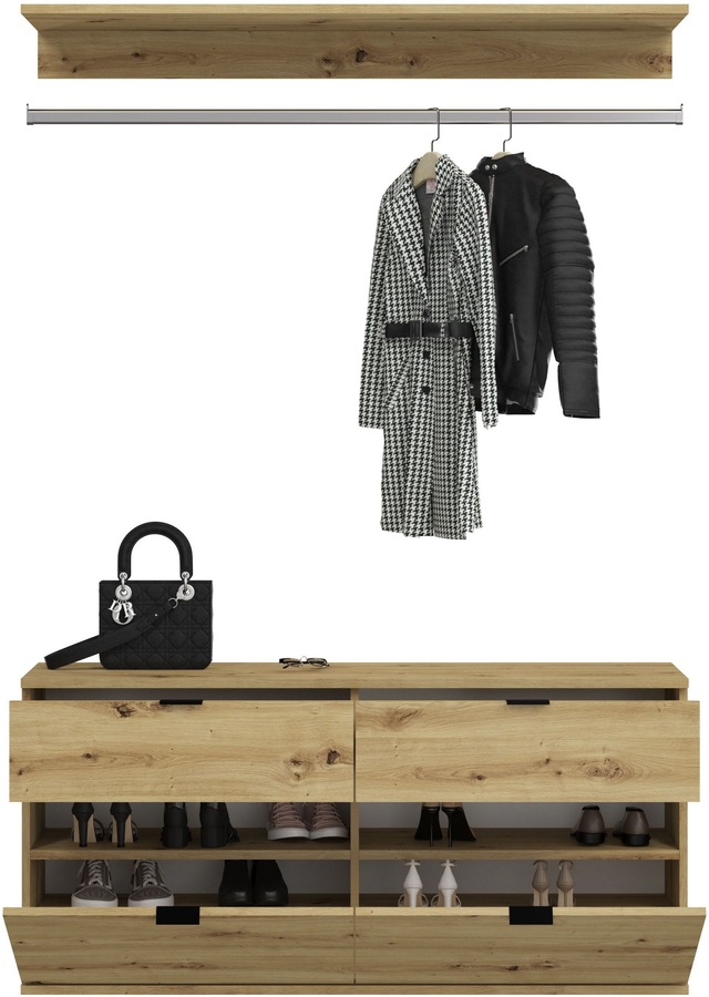 INOSIGN Garderoben-Set »Trondheim, Breite 212 cm, 5-teilig, bestehend aus:« Set, 4 Stk. tlg.