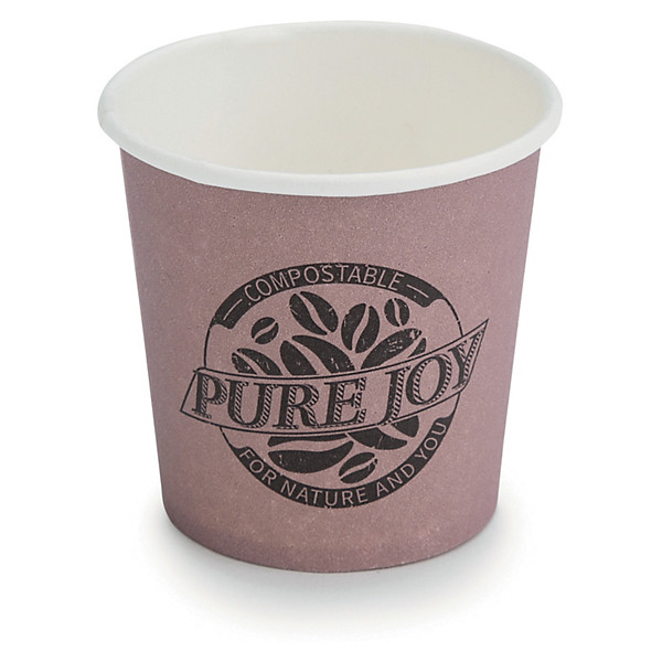Gobelet en carton Pure Joy 100% végétal - 10 cl - Lot de 80