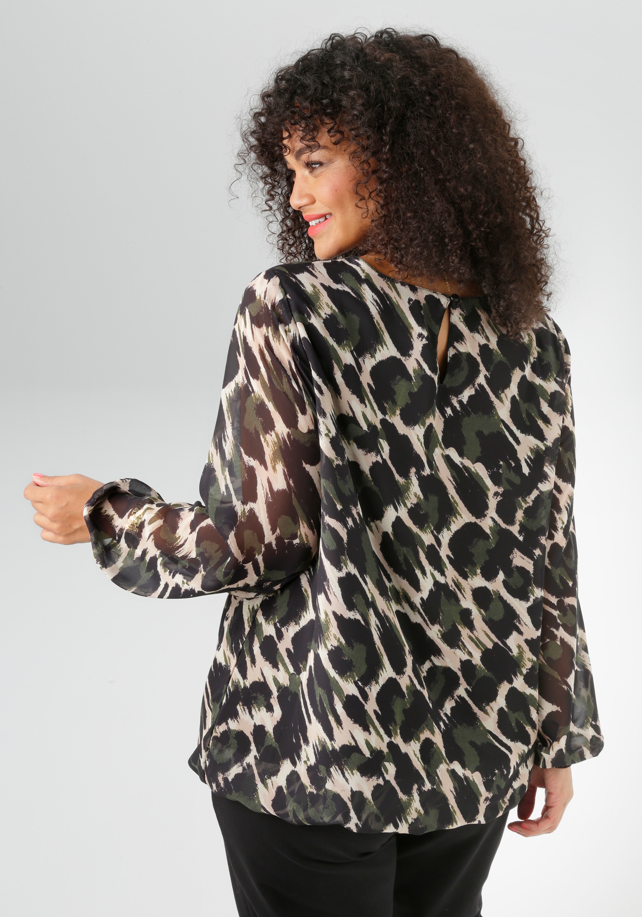 Aniston PLUS Schlupfbluse , mit blickdichtem Jerseyfutter - NEUE KOLLEKTION