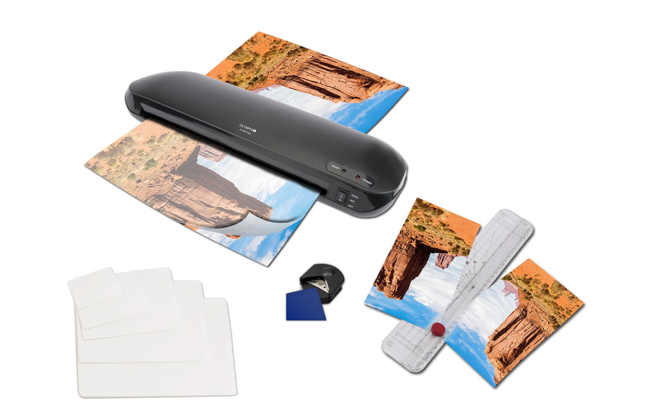 Set A330Plus Laminator/Schneidelineal/Runder/FolienLaminiergerät, Schneidelineal und Eckenabrunder in einem Set