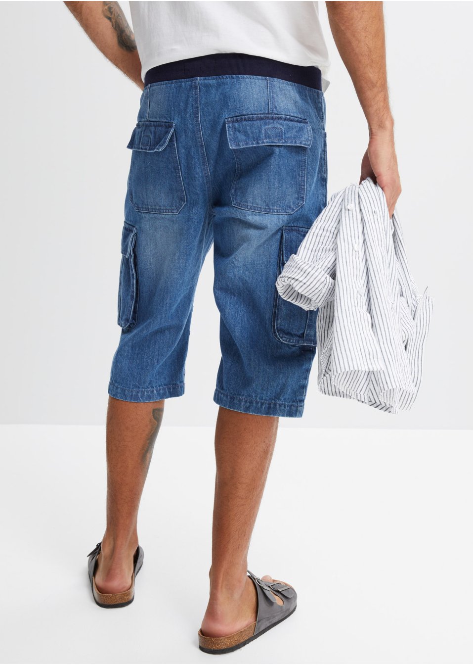 Bermuda long en jean, Loose Fit