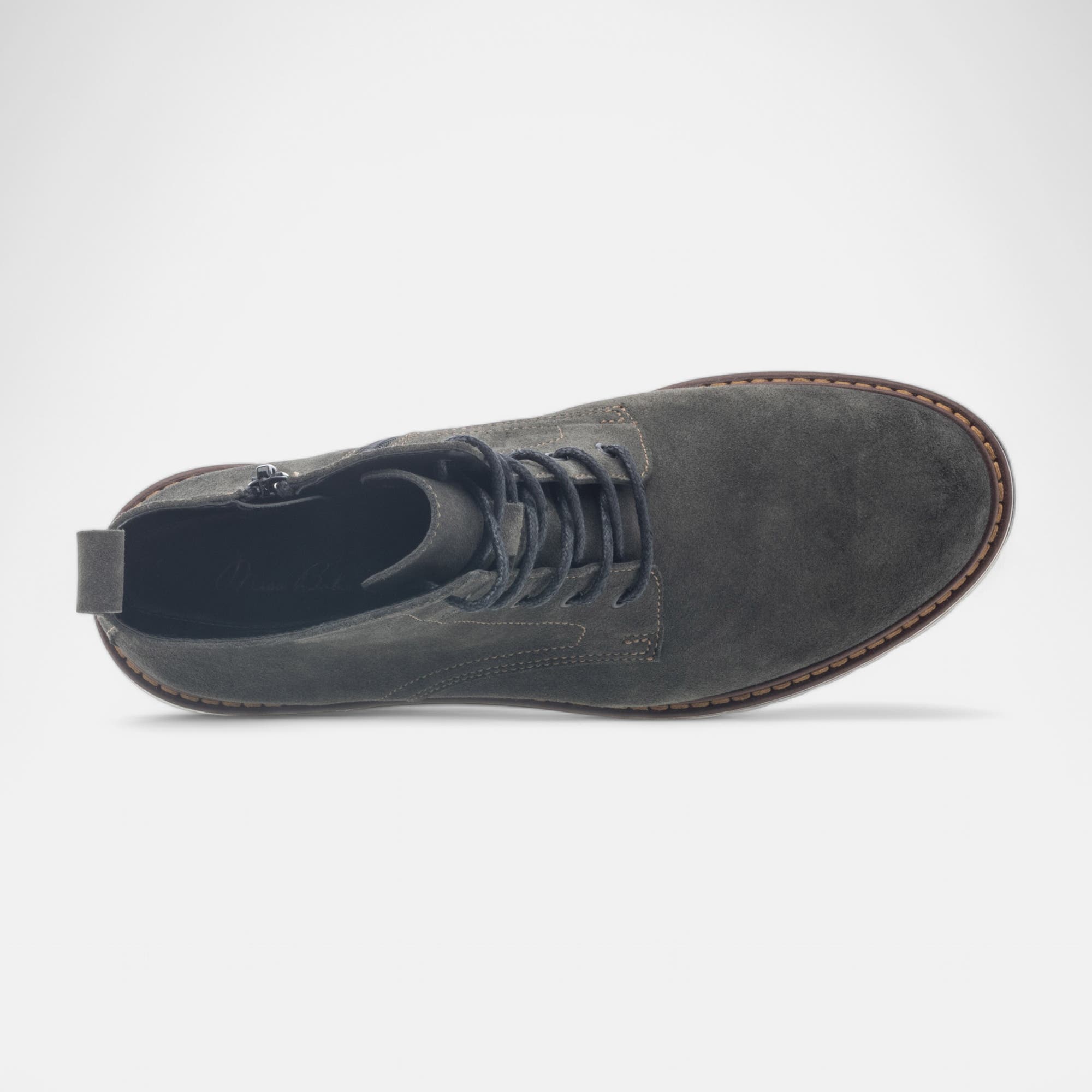 Bottines à lacets Femme en cuir kaki