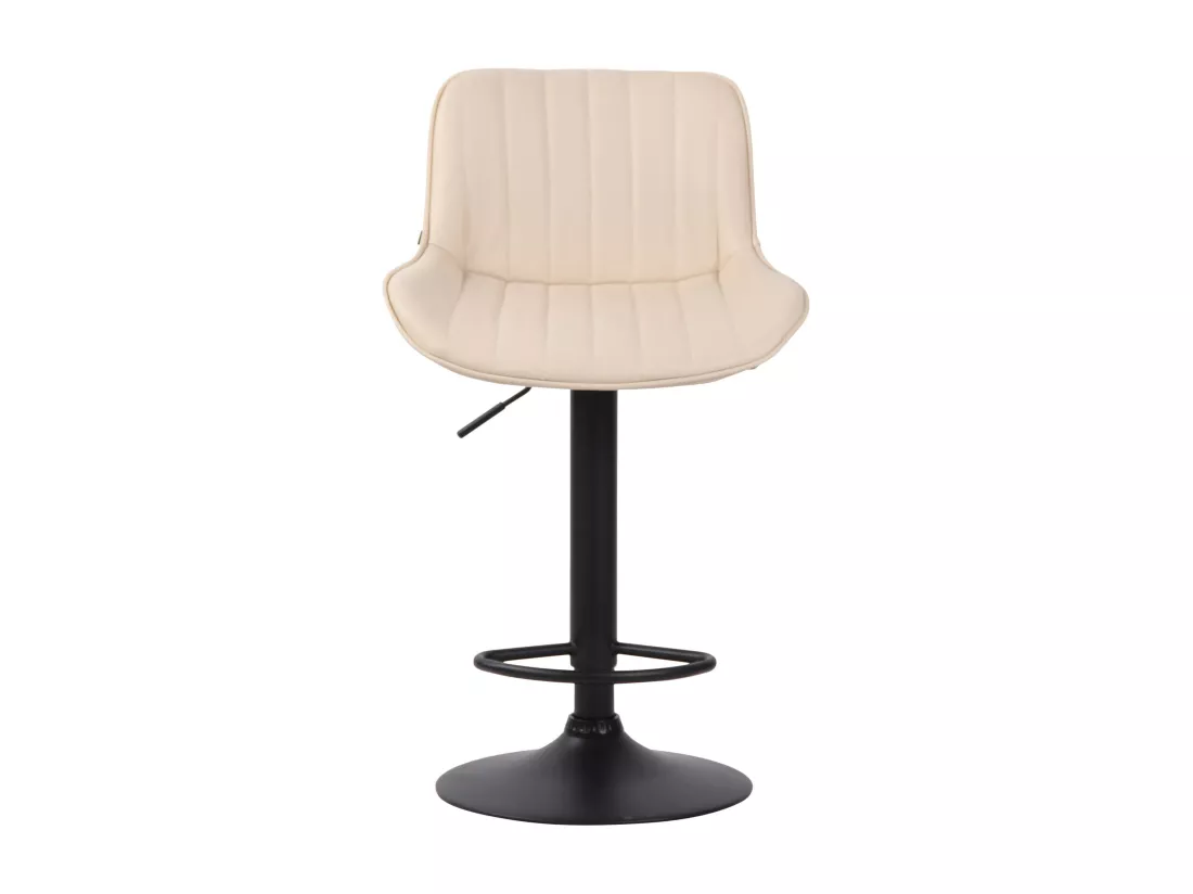 Lot de 2 Tabourets de bar - Similicuir & Métal - Crème - Lentini