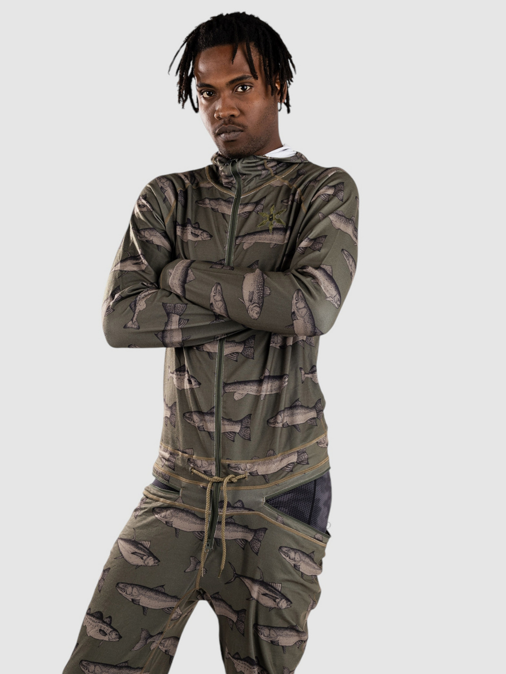 Airblaster Classic Ninja Base Layer Suit olive fish
