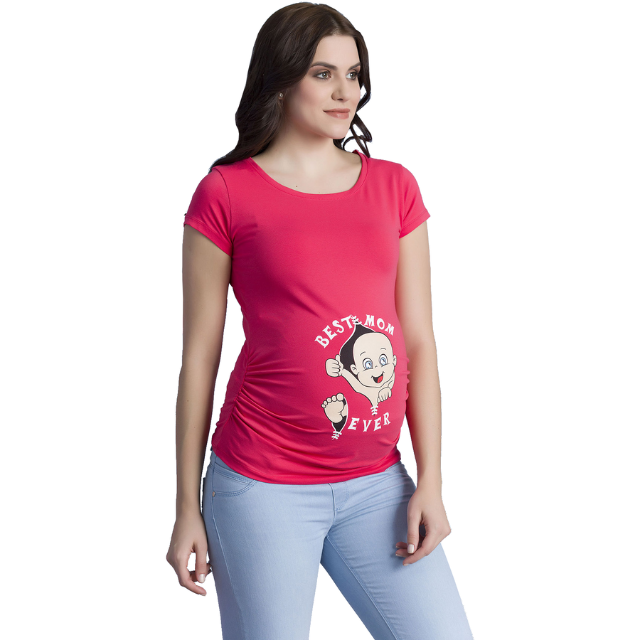 M.M.C. Umstandsshirt Best Mom Ever mit Motiv Koralle