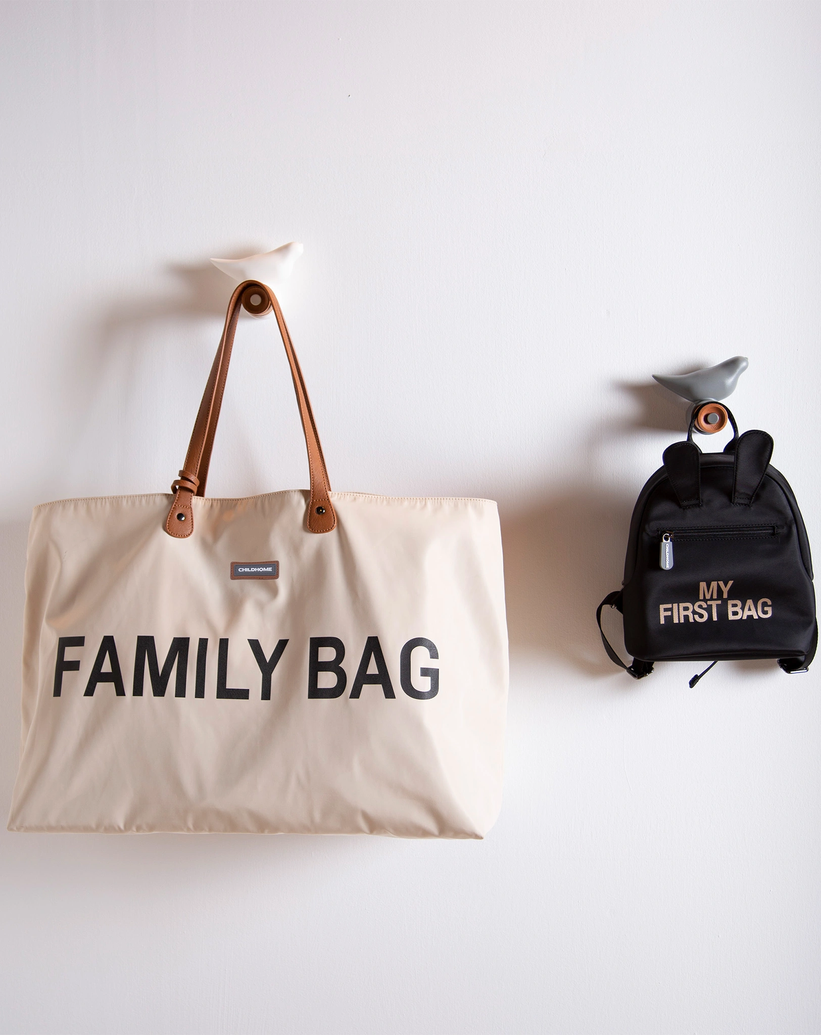 Wickeltasche FAMILY BAG (55x18x40) in offwhite/schwarz