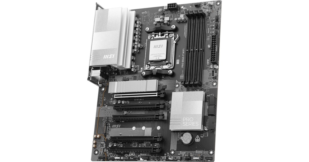 MSIPRO B840-P WIFI socket AM5 moederbord  (Zwart/zilver, RAID, 2.5 Gb-LAN, Wi-Fi 7, BT, Sound, ATX)